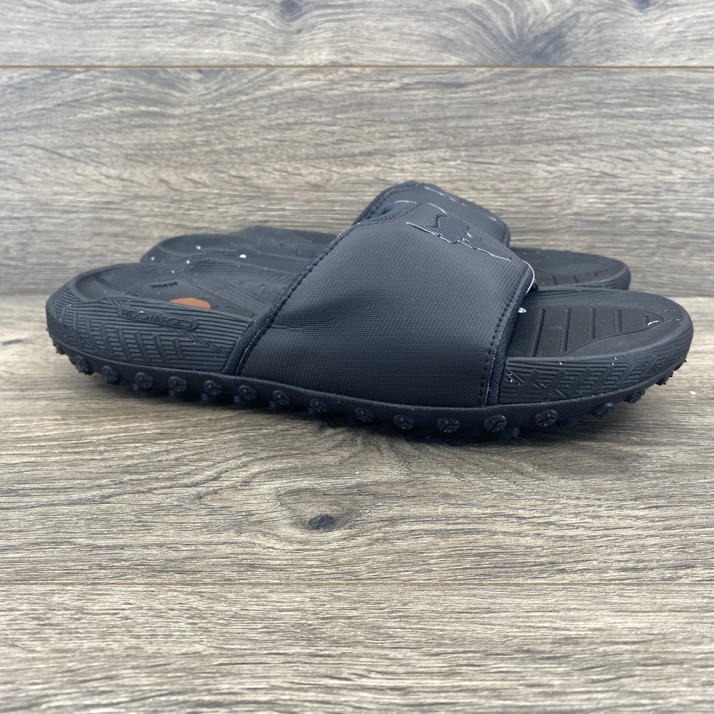 Under Armour Project Rock 3 SL Slides Mens 8 Black Brahma Bull Sandals 3026034